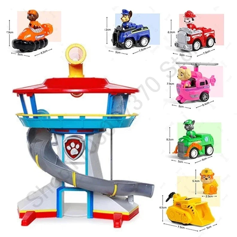 Hot Sale Paw Patrol Towerwith Rebound Vehicle Children Patrol Canine Toy Home Decoration KIds Birthday Gifts